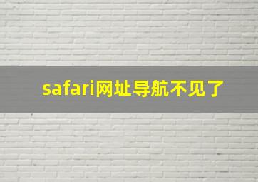 safari网址导航不见了