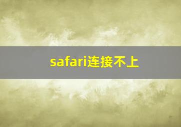 safari连接不上