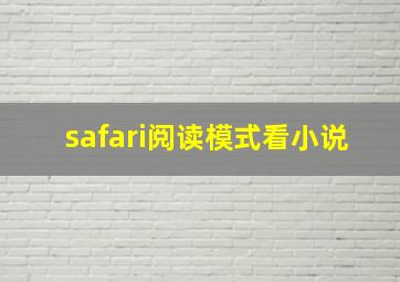 safari阅读模式看小说