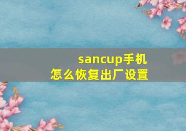 sancup手机怎么恢复出厂设置