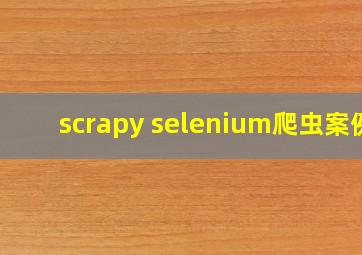 scrapy+selenium爬虫案例