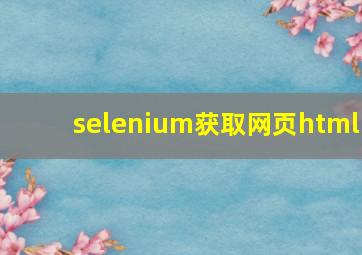 selenium获取网页html