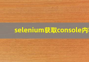 selenium获取console内容