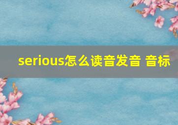 serious怎么读音发音 音标