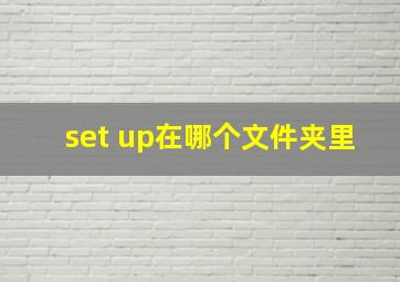 set up在哪个文件夹里