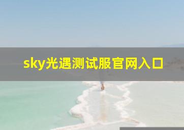 sky光遇测试服官网入口