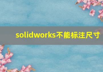 solidworks不能标注尺寸