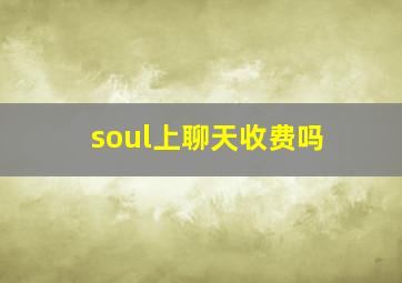 soul上聊天收费吗