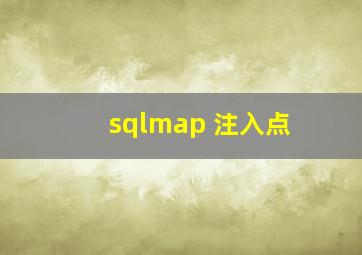 sqlmap 注入点