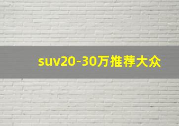 suv20-30万推荐大众