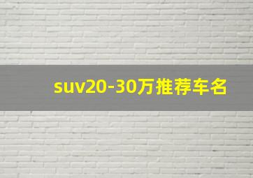 suv20-30万推荐车名