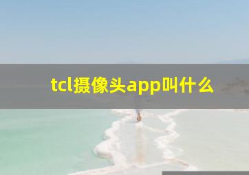 tcl摄像头app叫什么