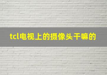 tcl电视上的摄像头干嘛的