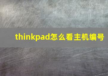 thinkpad怎么看主机编号