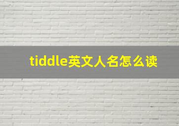 tiddle英文人名怎么读