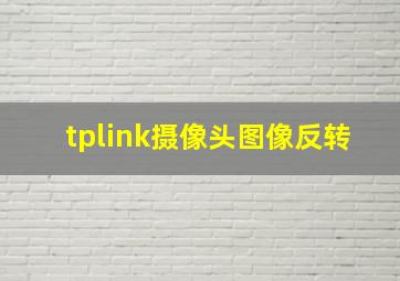 tplink摄像头图像反转