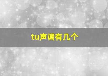 tu声调有几个