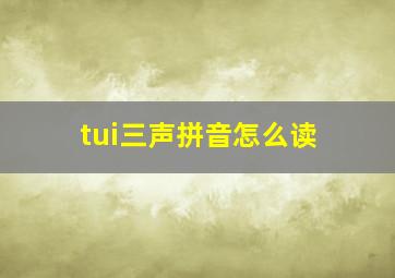 tui三声拼音怎么读