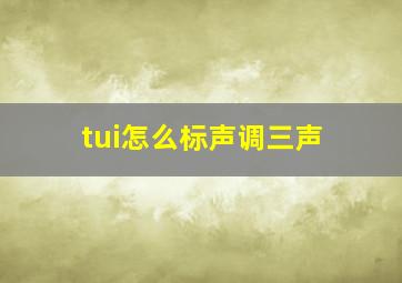 tui怎么标声调三声