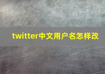 twitter中文用户名怎样改