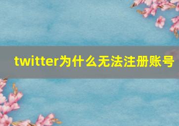 twitter为什么无法注册账号