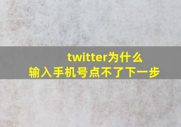 twitter为什么输入手机号点不了下一步