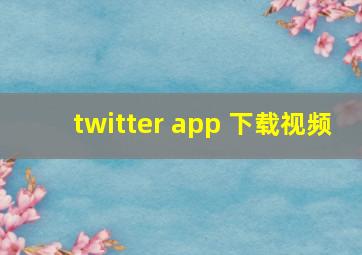 twitter app 下载视频