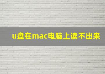 u盘在mac电脑上读不出来