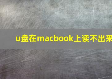 u盘在macbook上读不出来