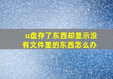 u盘存了东西却显示没有文件里的东西怎么办