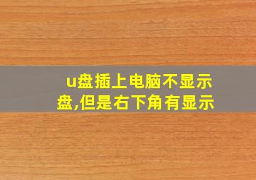 u盘插上电脑不显示盘,但是右下角有显示