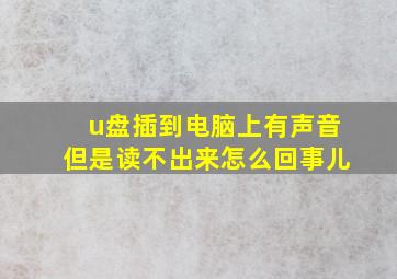 u盘插到电脑上有声音但是读不出来怎么回事儿