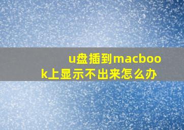 u盘插到macbook上显示不出来怎么办