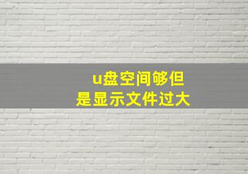 u盘空间够但是显示文件过大