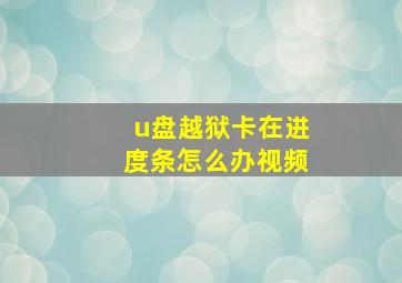 u盘越狱卡在进度条怎么办视频