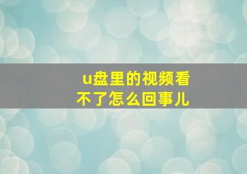 u盘里的视频看不了怎么回事儿