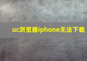 uc浏览器iphone无法下载