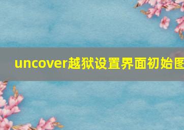 uncover越狱设置界面初始图