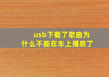 usb下载了歌曲为什么不能在车上播放了