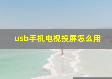 usb手机电视投屏怎么用