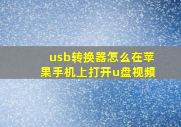 usb转换器怎么在苹果手机上打开u盘视频