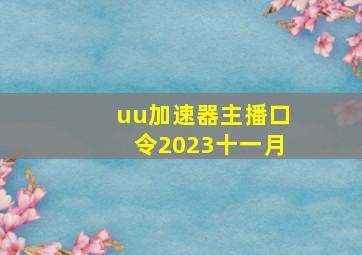 uu加速器主播口令2023十一月