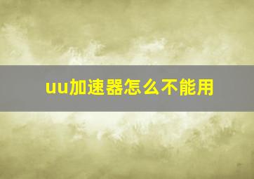 uu加速器怎么不能用