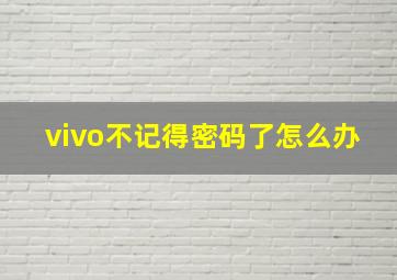 vivo不记得密码了怎么办