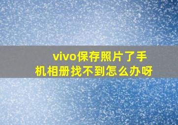 vivo保存照片了手机相册找不到怎么办呀