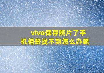 vivo保存照片了手机相册找不到怎么办呢