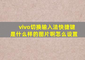 vivo切换输入法快捷键是什么样的图片啊怎么设置