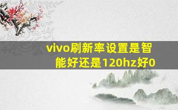 vivo刷新率设置是智能好还是120hz好0