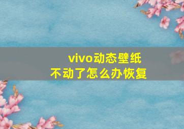 vivo动态壁纸不动了怎么办恢复