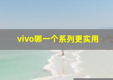 vivo哪一个系列更实用